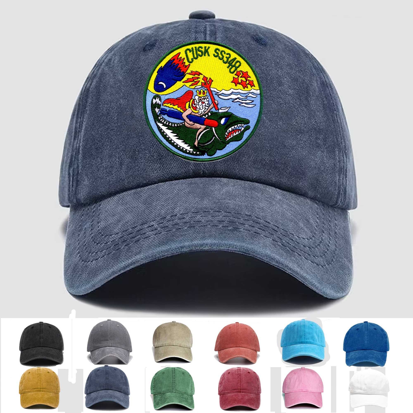 Custom Embroidered Hat SS-348 USS Cusk, Veteran Cap, Trucker Hat, Gift Idea