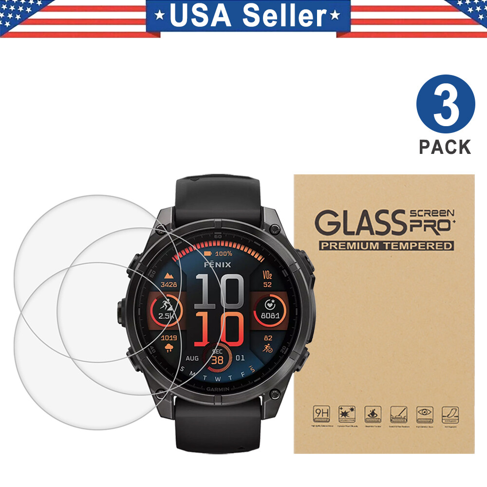 3PCS Tempered Glass Screen Protector For Garmin Fenix 51mm 47mm 43mm