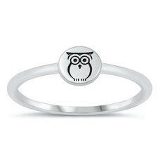 Cute Vintage Owl Bird Beautiful Ring New .925 Sterling Silver Band Sizes 4-10