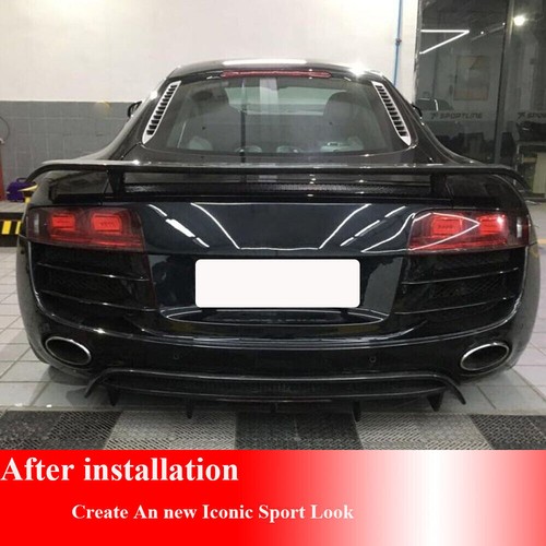 Matte Black Rear Bumper Lip Diffuser BODYKIT For Audi R8 GT V8 V10 Coupe 2010-15 - Picture 2 of 9