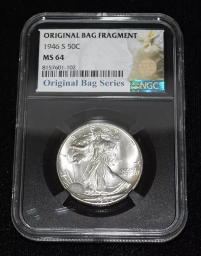 1946-S NGC MS64 Original Bag Fragment Walking Liberty Half Dollar
