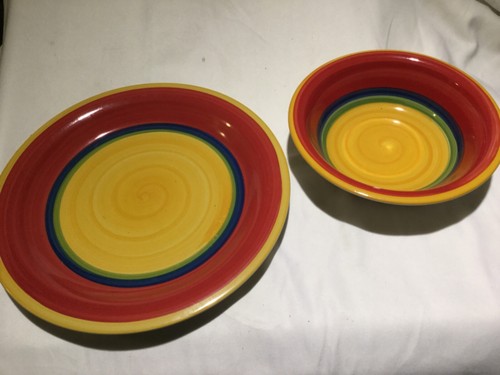 Royal Norfolk Stoneware dinner plate 10.5” Cereal/Soup Bowl 7.5” Mambo - Picture 3 of 3