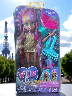 VIP Girls Hair Makeover Quinn Colorful Long Styling Hair 11'' Fashion Doll New