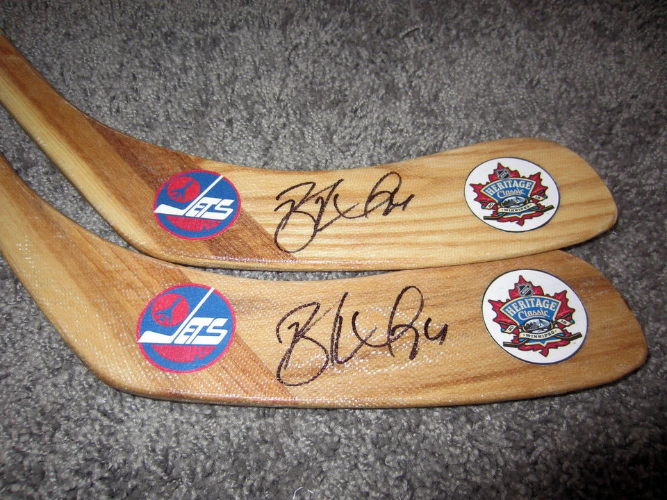 BLAKE WHEELER Winnipeg Jets SIGNED Autographed Hockey Stick COA Heritage Classic - Image 2 of 2