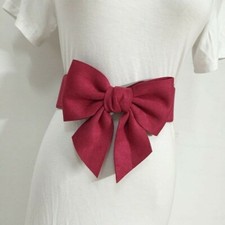 Donna Simil pelle Camoscio Girovita Cintura Larga Corsetto Fiocco per Abito
