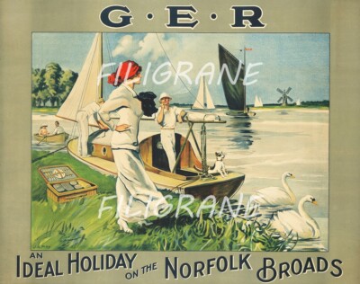 G.E.R NORFOLK BROADS Rtkg - POSTER HQ 50x70cm eines VINTAGE POSTERS