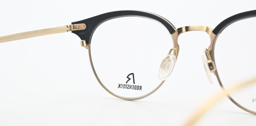 RODENSTOCK Germany Brille R 7080 A 46-19 135 Titanium Panto Schwarz Gold Matt - Picture 10 of 13