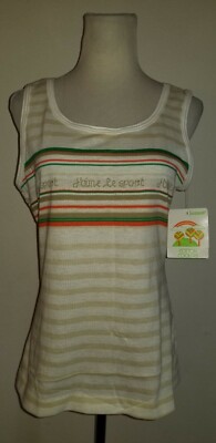 New Vintage Jantzen sz L Tank Top colorful stripes women knit USA 2788