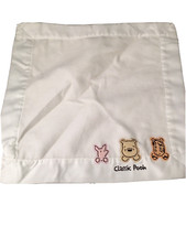 Classic Pooh White Lovey Security Blanket Lovie Piglet Pooh Tigger 11  x11  