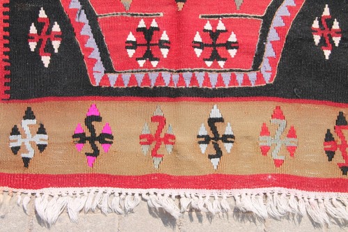 4x6 ft Handmade Vintage Turkish Rug, Red and Brown Wool Bohemian Anatolian Decor - Picture 3 of 10