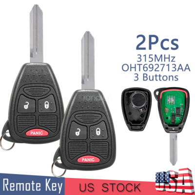 2 For 2012 2013 2014 2015 2016 2017 Jeep Wrangler Remote Car Keyless Key Fob 3B