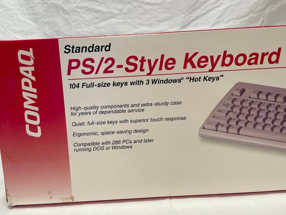 VINTAGE COMPAQ KEYBOARD, PS/2 Style, NEW IN BOX!, 26-439 model - Image 3 of 4