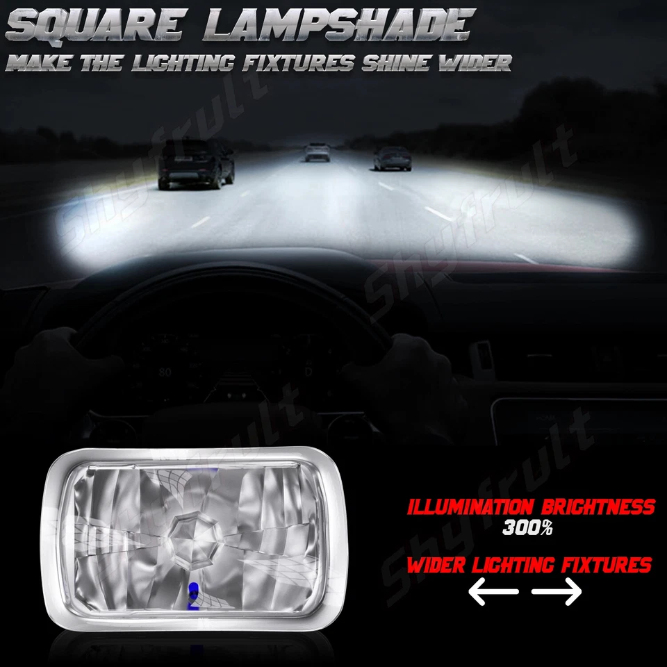 For Plymouth Colt 1983-1991 Pair 7x6" inch LED Headlight High-Low Sealed Beam 2x - Image 2 of 4