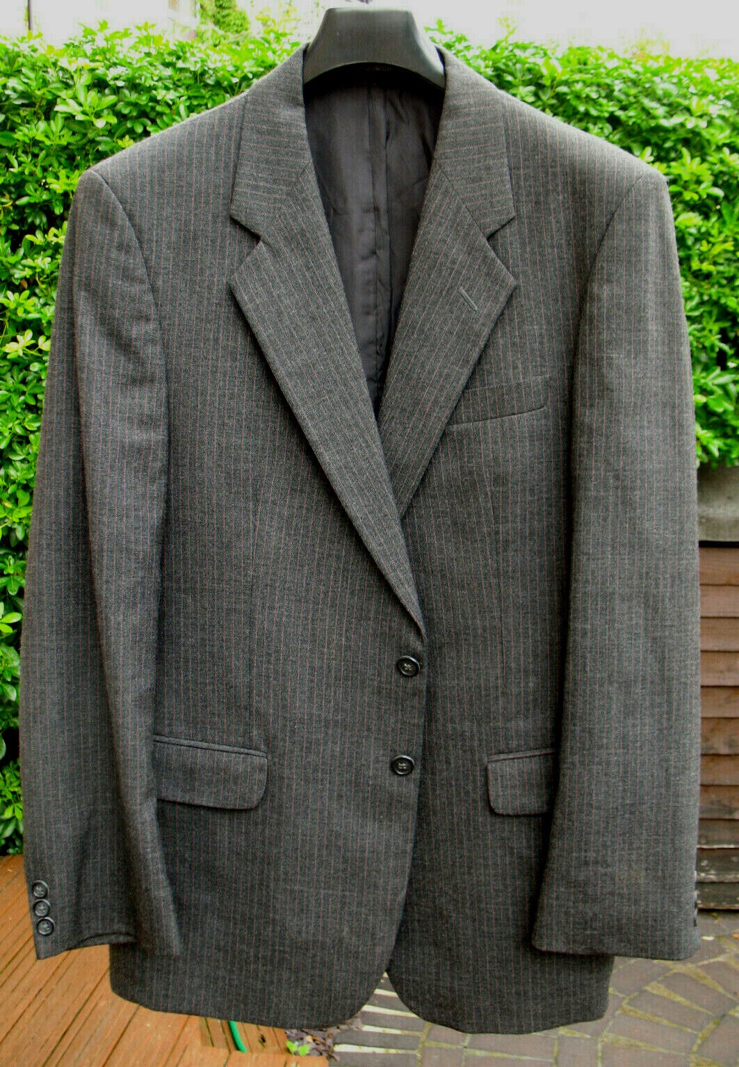 Marks & Spencer Gents Wool Blend Grey Suit Pink/Red Pinstripe Jkt 40R