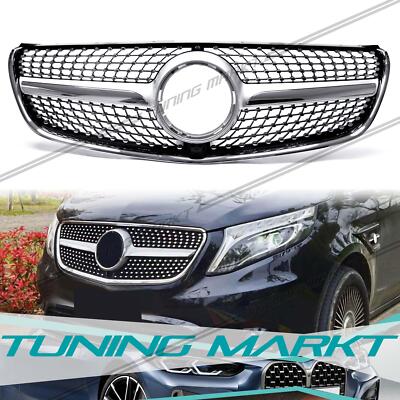 Silber Kühlergrill Front Grill für Mercedes Benz V Klasse W447 V250 V260 14-19