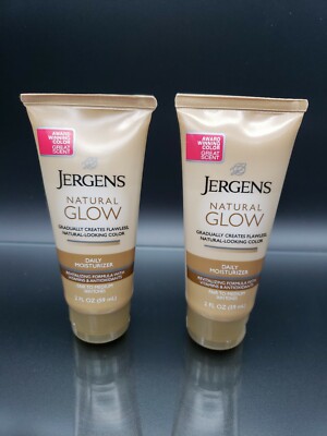 Lot Of 2 Jergens Natural Glow Daily Moisturizers Fair to Medium Skin Tones 2 oz 