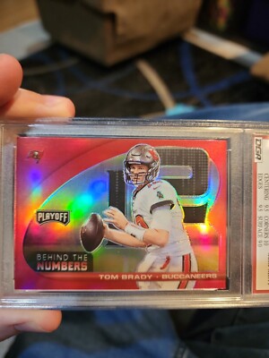 2021 Playoff Tom Brady Behind The Numbers Red  Parallel DGA 9.5 Gem Mint PSA