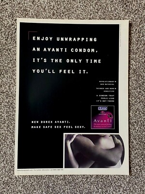 Rare Collectable Vintage 1998 Magazine Advert Picture Durex Avanti Condom Ad 90s