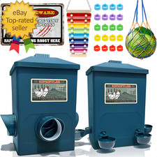 Automatic Port Chicken Feeder and Cup Waterer Set Chicken Coop Accessories, No W