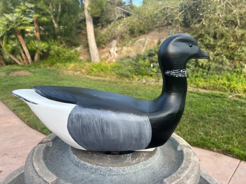 Pacific Black Brant Hunting Decoy hand carved by Stan Vath of Olivenhain CA