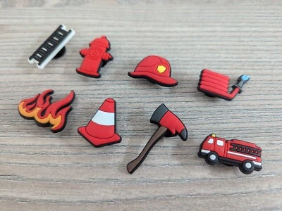 MARKENLOS Shoe Charms/Schuhstecker/Pin für Crocs*. Feuerwehr Set. Truck. Kinder Geschenk