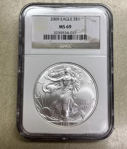 2009 1 oz .999 Silver Eagle US $1 NGC MS69