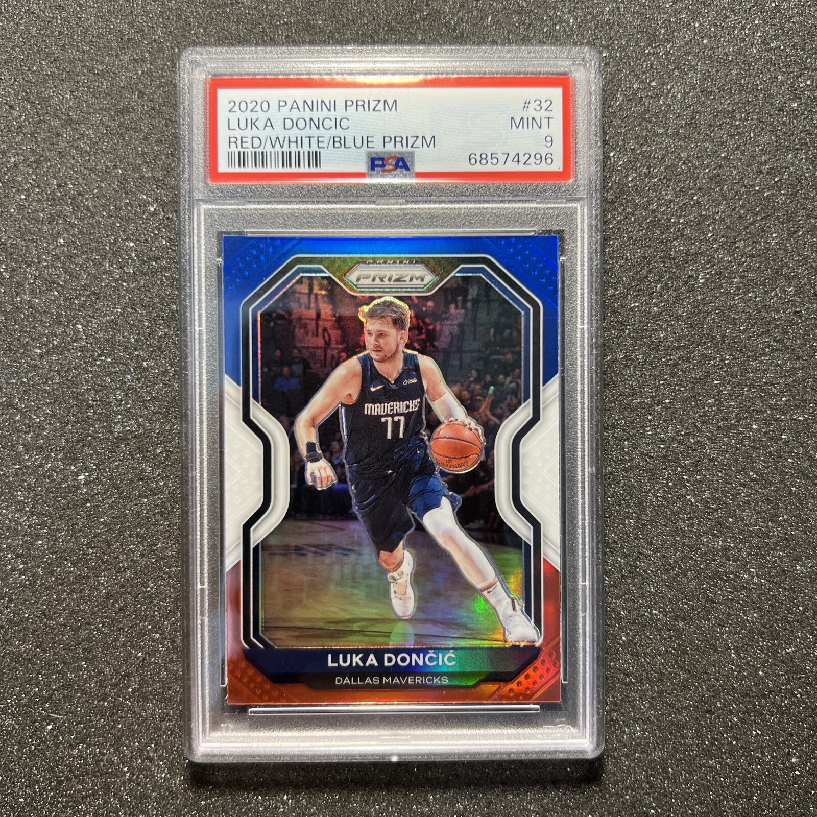2020 Panini LUKA DONCIC #32 Red White Blue Prizm HOLO - GRADED PSA 9