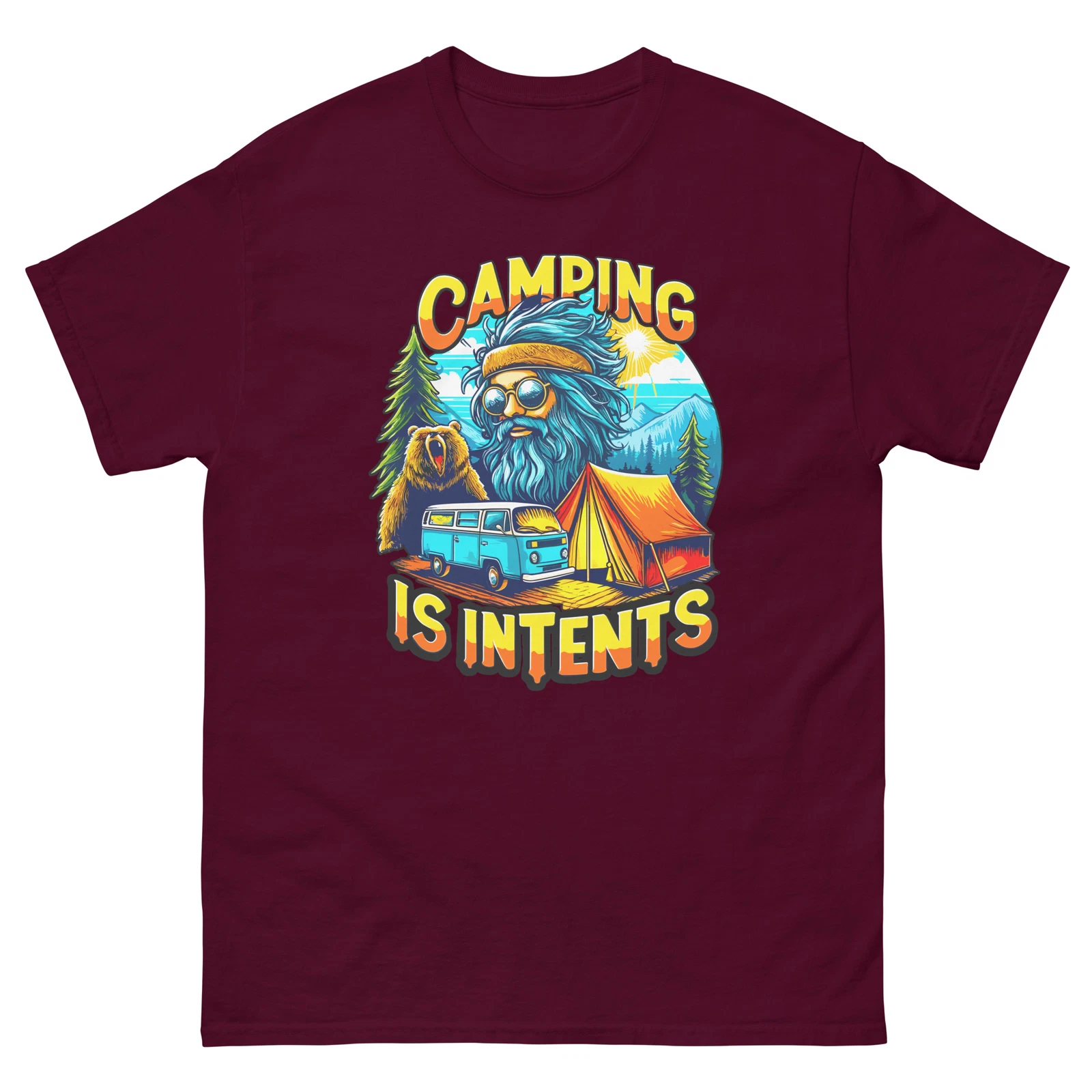 Camping Is Intents T-shirt, Funny Camping Design, Summer Design, Camping Pun