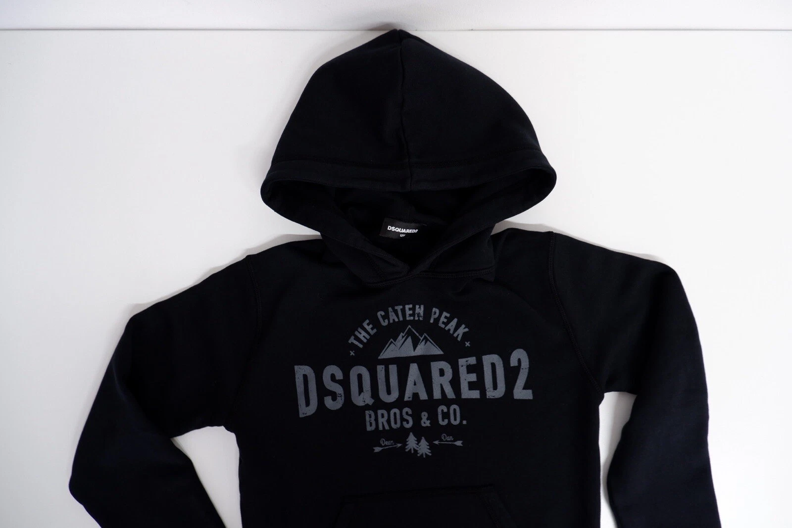 Felpa con cappuccio Dsquared2 DS2 ragazzo taglia età 12 anni nera indossata una volta immacolata