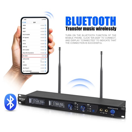 Sistema de monitor interno inalámbrico Stage Audio UHF con transmisor múltiple para escenario - Imagen 3 de 28