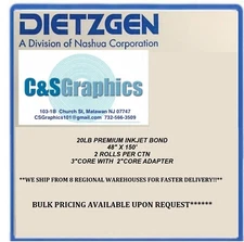 2 Rolls 48"x150' 20lb Bond  Plotter Paper Inkjet  92 Bright White