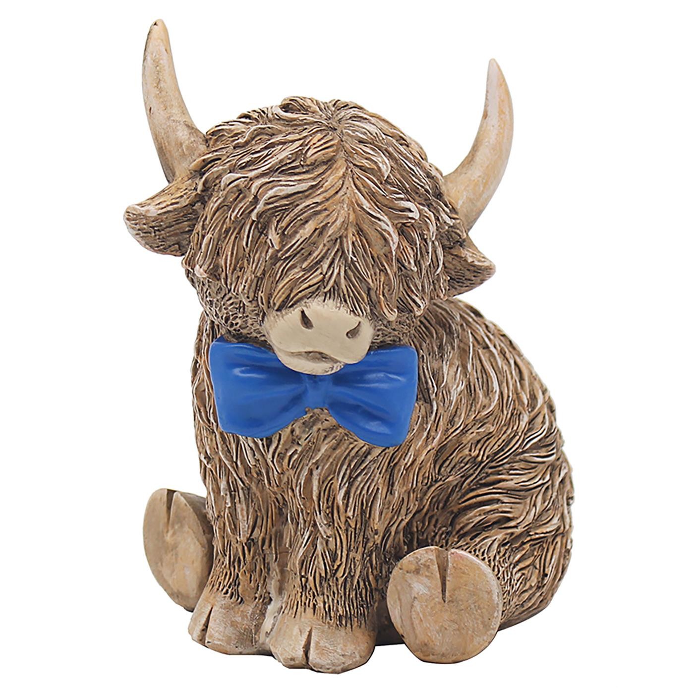 Lesser & Pavey Happy Highland Cow Bow Tie Figurine