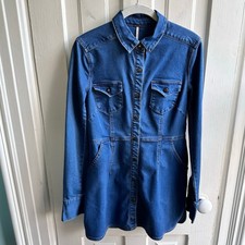 Free People Dynamite Denim Mini Shirt Dress