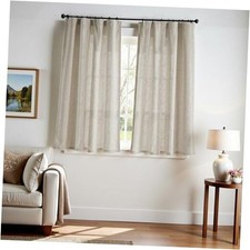 Oat Linen Blend Curtains 63 inch Length 2 Panels 50"W x 63"L Pack of 2  Oat