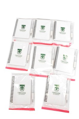 8 Ursuline Academy A6 Spiral Notebook With Pen White Contemporary Solid Journal