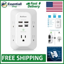 5 Outlet Surge Protector with 4 USB Ports  USB-C - Smart Charging Power Strip