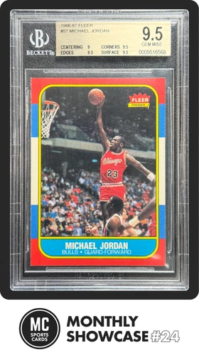 MICHAEL JORDAN BGS 9.5 1986-87 FLEER BASKETBALL #57 ROOKIE CARD RC BULLS GEM