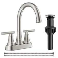 Centerset Bathroom Faucets for Sink 2 or 3 Hole, Brushed Nickel 4 Inch Bathroom