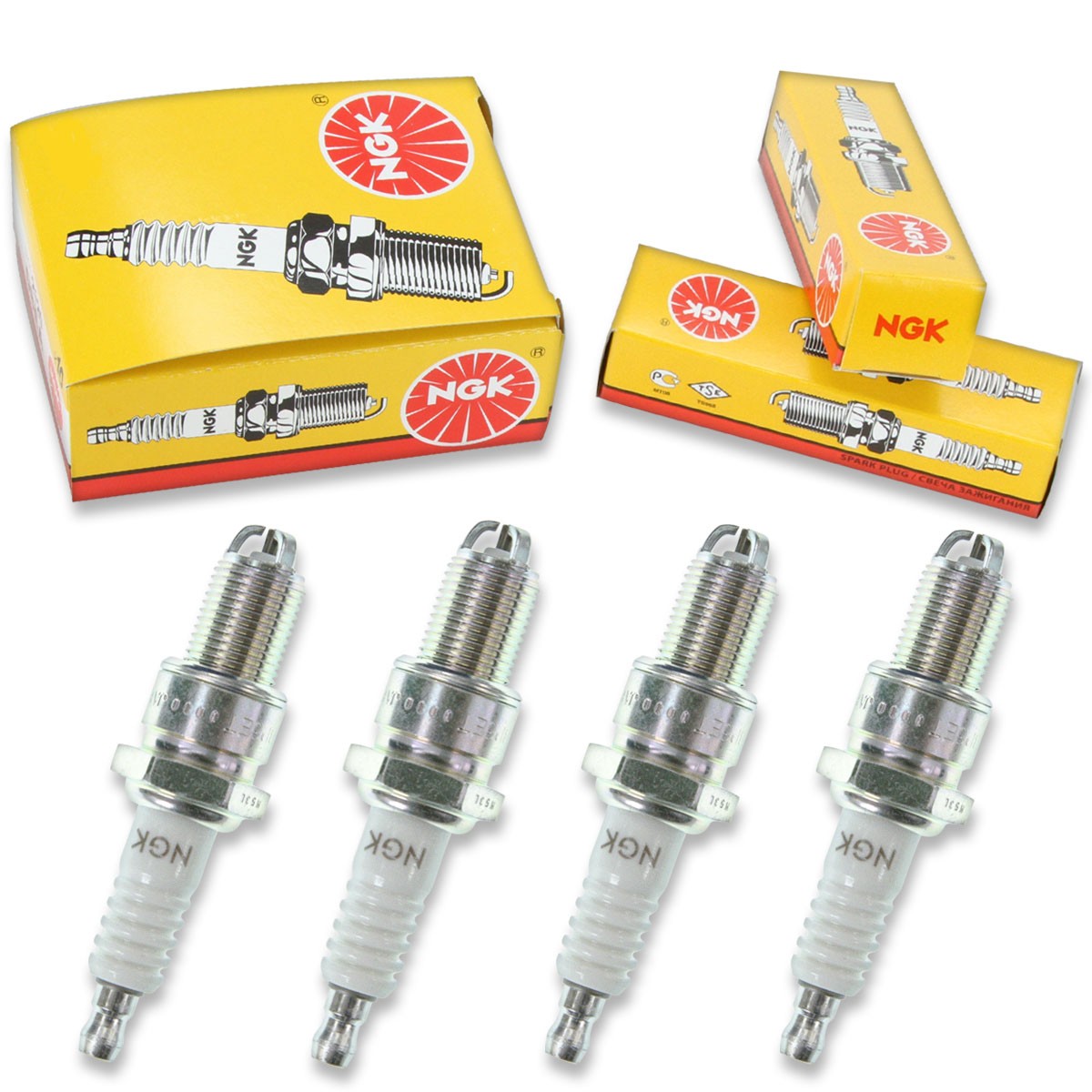 4 pcs NGK Standard Spark Plugs for 1986-1989 Peugeot 505 2.2L L4 - Engine xq