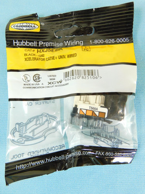 Cat5e HXJ5EBK XCELERATOR Series Keystone Jack HXJ Cat5e - Black
