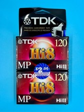 New Sealed 2-Pack TDK Hi8 120 MP Video Cassette Tape - P6-120H8MP Brand New