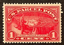 TRAVELSTAMPS: 1913 US SCOTT #Q1 ,1c PARCEL POST OFFICE CLERK MNH MINT OG