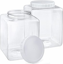 2 Pack 1.3 Gallon Plastic Jars, Plastic Gallon Containers with Lids Large NEW