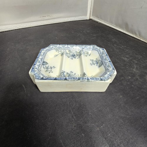 Vintage Alfred Meakin England Parisian Granite Rosaline Soap Dish Tray Floral - Picture 6 of 14