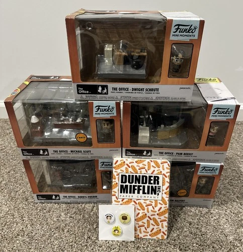 Set of 5 - The Office Funko POP! Mini Moments w/Chases + Bonus Items
