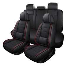 For Toyota Tacoma Car Seat Covers Full Set Leather 5-Seat 2 Front Rear Protector