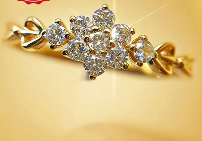 3ct Round Cut Lab Created Diamond Wedding  Ring 14K Yellow Gold Plated