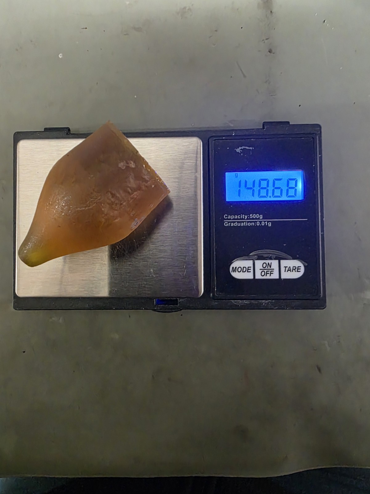 Lab Made Czochrlski Pulled Yellow Yttrium Aluminum Garnet  146+ Gram Facet Rough