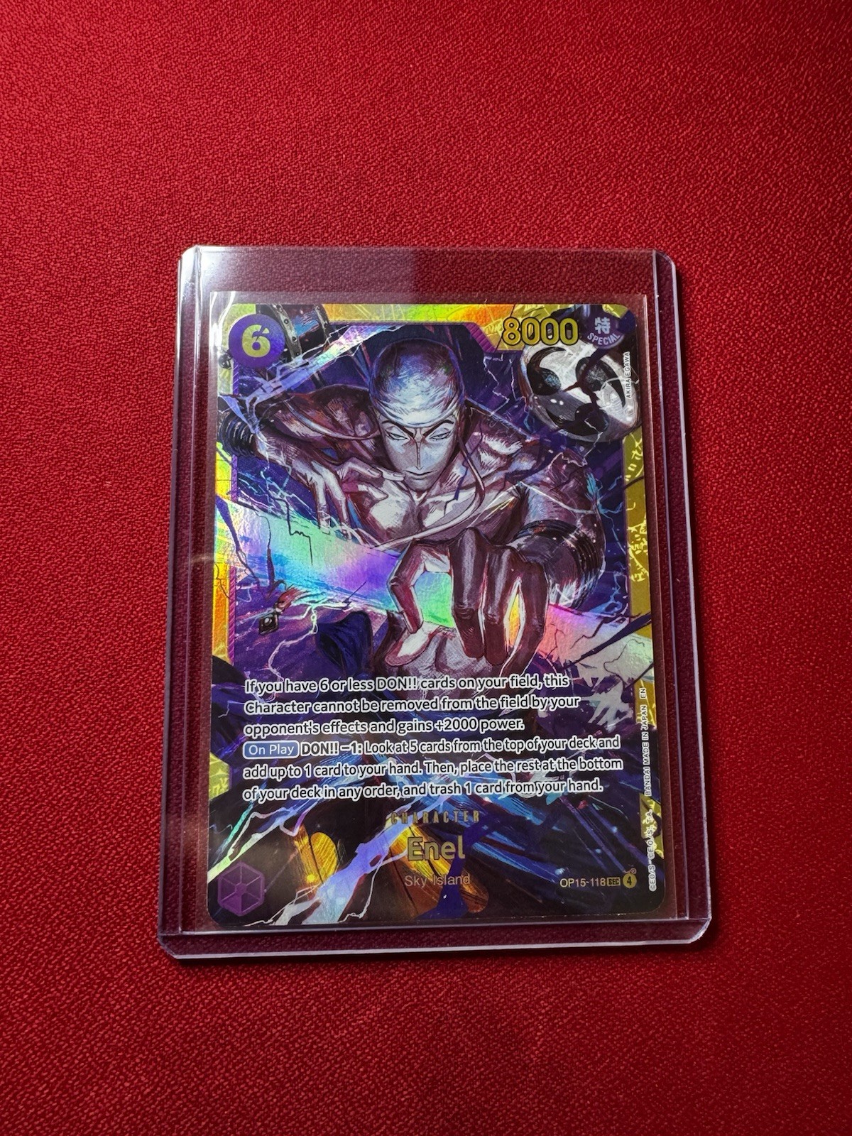 One Piece TCG OP15-118 Enel SEC Alt Art English Adventure On Kami’s Island