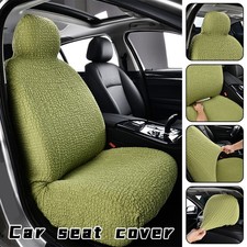 Crinkled Bubble Gauze Stretch Car Seat Cover Front Rear Non-Slip Auto Seat Cover